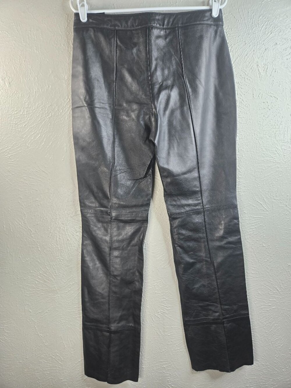 Vintage Wilsons Leather Maxima Pant 12 Black Straight Leg Moto Edgy Grunge Goth - Picture 2 of 11